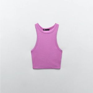 Zara Ribbed Cropped Tank